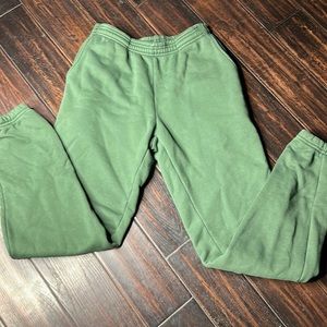 Drawstring waist fluffy fleece cotton sweatpants with pockets, California basic